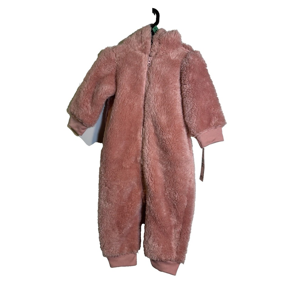 carters baby girls pink sleeper with hood winter size 6-9 months
